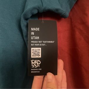 Radish cropped t-shirt, teal, size S (available in burnt autumn!)